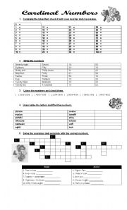 English Worksheet: Cardinal Numbers