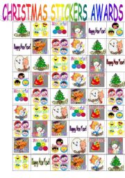 English Worksheet: CHRISTMAS STICKERS AWARDS