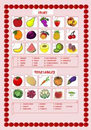 English Worksheet: Fruit and vegetables