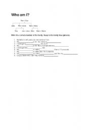 English Worksheet: Who am I?