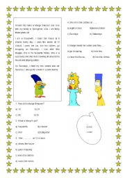 English Worksheet: SIMPSON MUMMY - Reading text for elementary