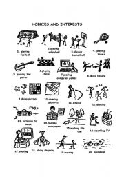 English Worksheet: Hobbies and interests