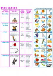 English Worksheet: FOOD GROUPS-MATCHING-