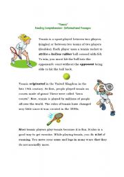 English Worksheet: Reading about Tennis