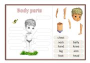 English Worksheet: Body parts