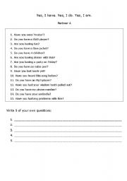 English Worksheet: I am, I do, I have ~ Pair Activity