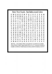 English Worksheet: pirate crossword