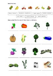 English worksheet: food