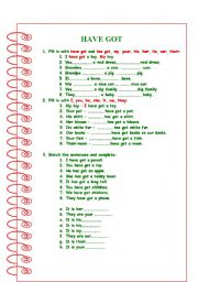 English Worksheet: Have got