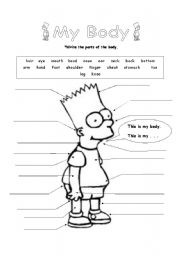 English Worksheet: My body