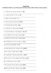 English Worksheet: Repharsing