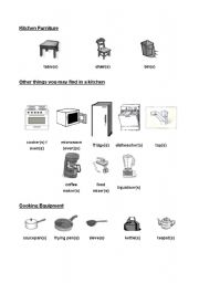 English worksheet: Kitchen