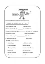 English Worksheet: Conjunctions