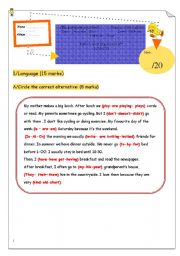 English Worksheet: End-of-term test N1