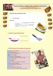 English Worksheet: Jamie Olivers perfect omelette (with key)