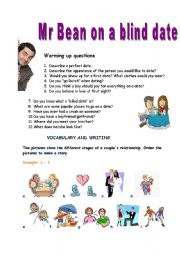 English Worksheet: Mr Bean on a blind date - VIDEO SESSION (16.04