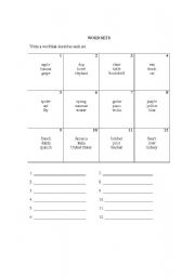 English worksheet: Word Sets