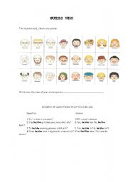 English Worksheet: Guess who