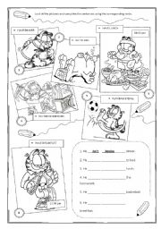 English Worksheet: GARFIELD - Present Continuous (negative)