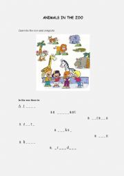 English Worksheet: The Zoo part 1