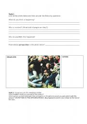English Worksheet: Conflict Images Activity