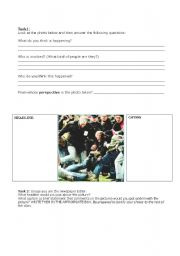 English worksheet: Conflict Images Activity