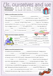 English Worksheet: Us, ourselves and we
