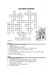 English Worksheet: Halloween Crossword