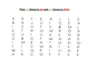 English worksheet: food & drink crosswords