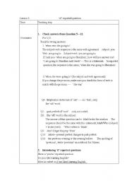 English Worksheet: report yes/no question