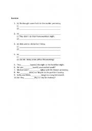 English Worksheet: Past tense exercise