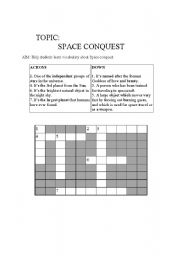 English worksheet: Space Conquest