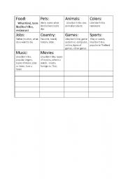 English worksheet: Conversation starters