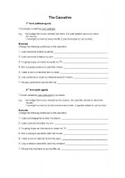 English Worksheet: Causative