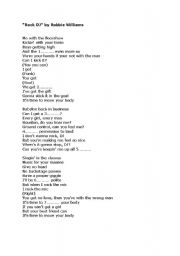 English Worksheet: Gap-filling exercise Rock DJ by Robbie Williams