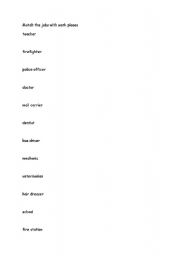 English Worksheet: jobs and work places