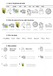 English Worksheet: toys