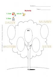 English Worksheet: My family tree