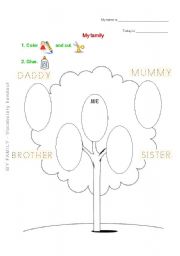 English Worksheet: My family tree