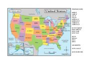 English Worksheet: US map