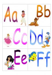 English Worksheet: Alphabet with disney