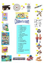 English worksheet: childrens bedroom