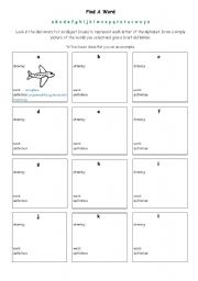 English worksheet: The Alphabet - Find a Word