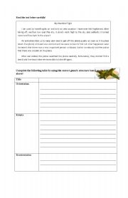 English Worksheet: Recount Reading Exercise