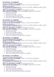 English worksheet: Buy Nothing day