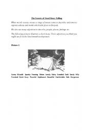 English worksheet: Page 1 of Camping Story Writing Exercise