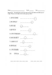 English worksheet: System unit