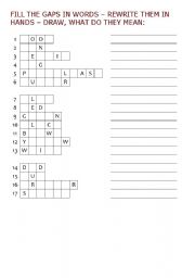 English worksheet: crossword