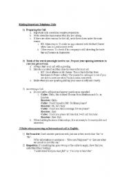 English Worksheet: Making Telephone Calls