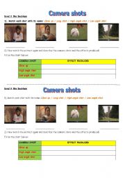 English Worksheet: Bend it like Beckham_Camera shots